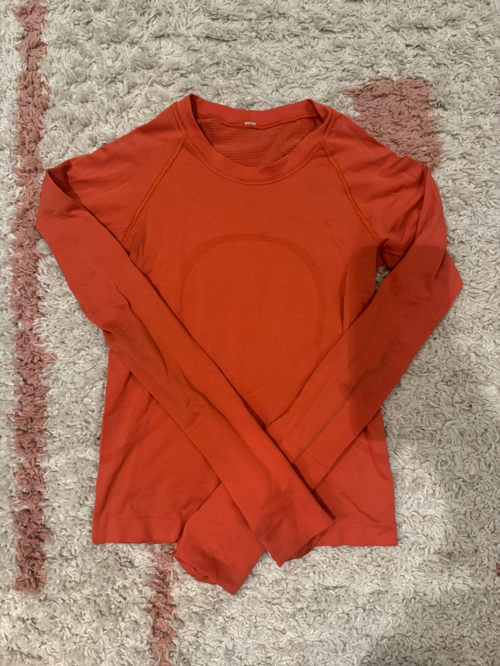 Lululemon Long Sleeve Orange Athletic Top